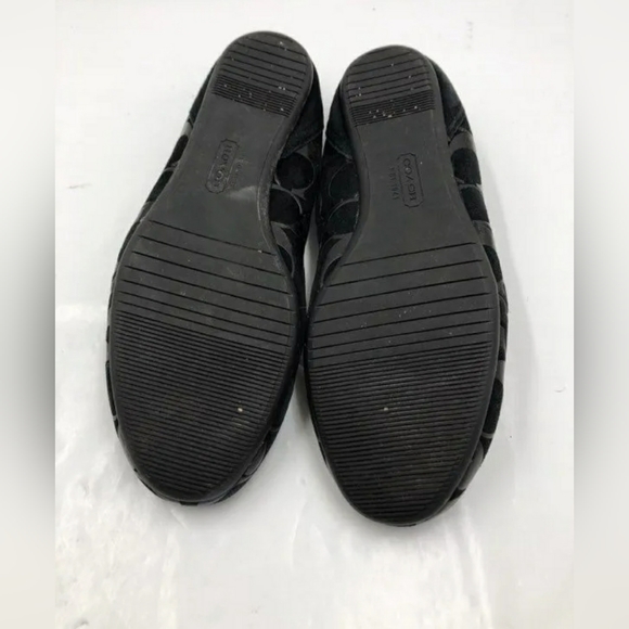 Coach Designer Monogram Black Signature Aria Flats - Size 7 Women's - Picture 6 of 6